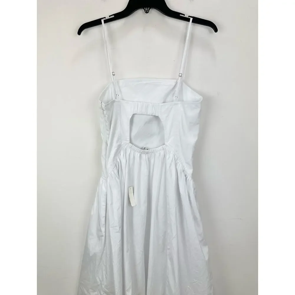 Madewell Poplin Seamed Maxi Dress A Line Minimalist Cotton White US 4 NWT - Picture 11 of 14